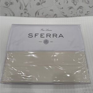 SFERRA LEONARDO PERCALE 3-PIECE QUEEN DUVET COVER SET IN IVORY MADE IN ITALY